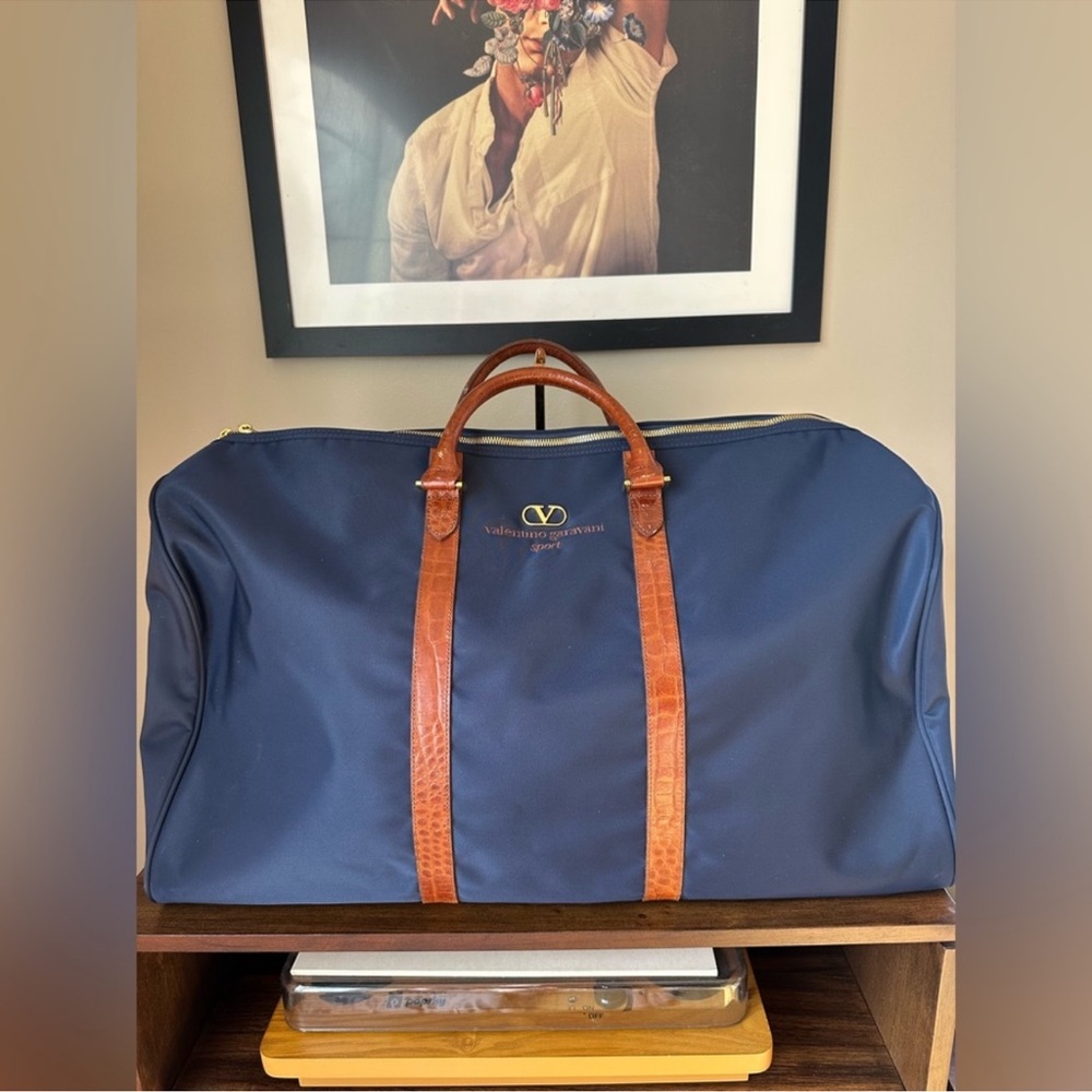 Valentino Garavani Blue and Brown Men's Bag